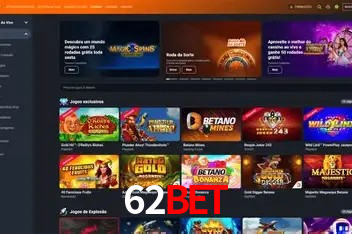 Interface moderna da plataforma 62bet